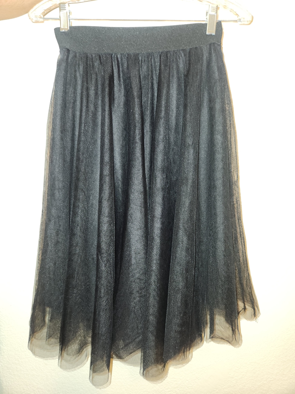 Charlotte Russe Black Tulle Midi Skirt